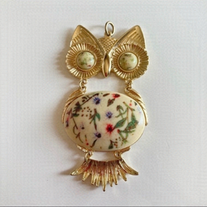 Vintage Gold Owl Pendant